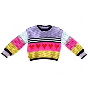 Colorful Heart Pattern Funky Sweater